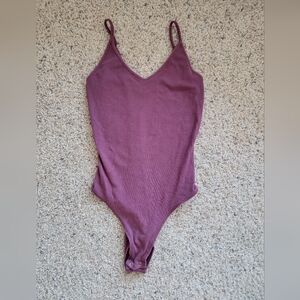 American Eagle Outfitters Women's Purple Cotton Bodysuit Size Small